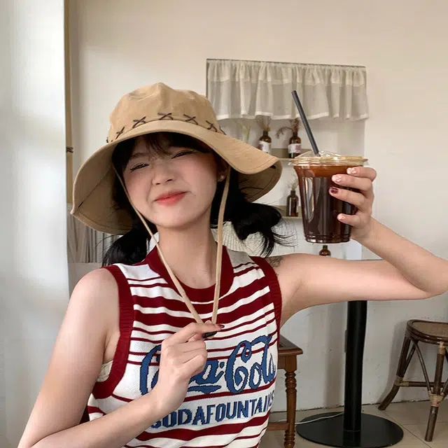 佩洛依 美式复古百搭显脸小西部牛仔女穿搭夏季户外登山遮阳时尚搭配防晒 聚酯纤维 渔夫帽 男女同款情侣款