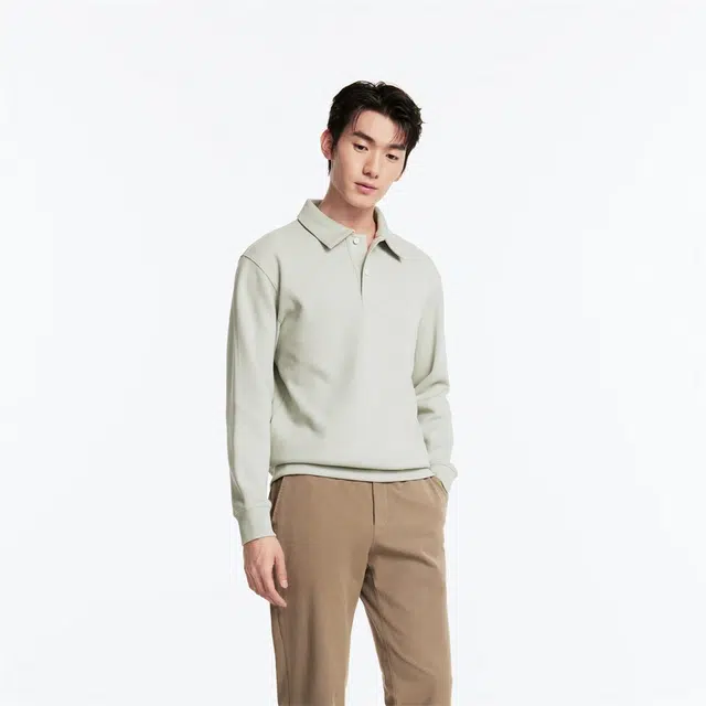 九牧王男裤专家 舒柔亲肤质感时尚休闲百搭纯色简约日常卫衣 男款