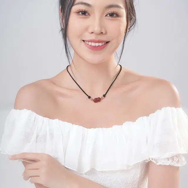 七可 招财貔貅转运珠 吞金兽纳福编织绳 财运滚滚转运好运 水晶 项链 女款