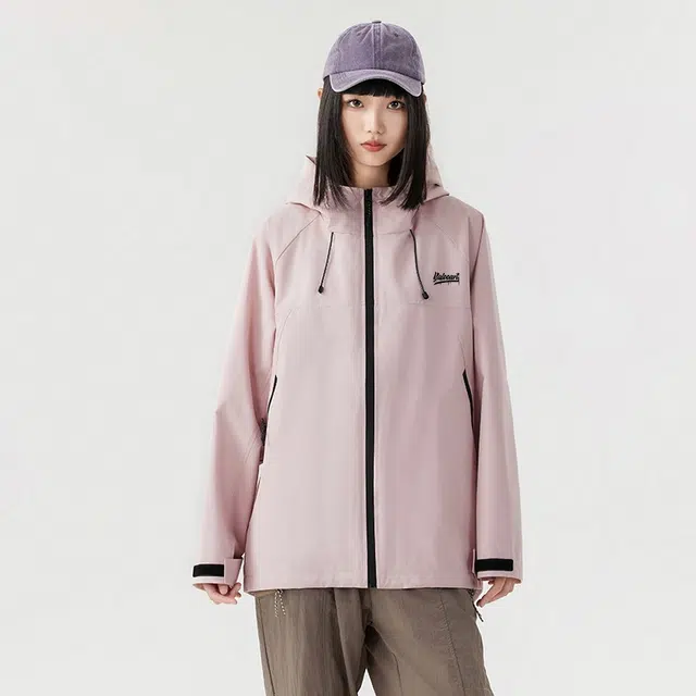 雅鹿  户外机能风百搭山系运动保暖外套登山三合一内胆宽松休闲纯色简约连帽  防水防风冲锋衣 男女同款 米白