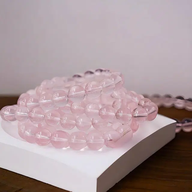 兰慕茵诺 轻奢高级感 马粉招桃花芙蓉石 浪漫约会必备 爱情桃花 #好运 水晶 手串 男女同款情侣款