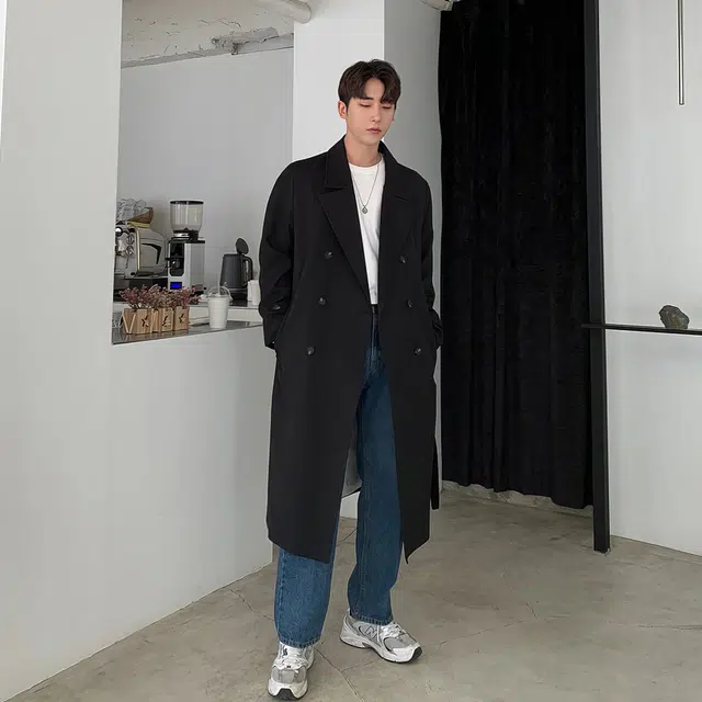 中长款百搭韩版潮流外套大衣 男女同款