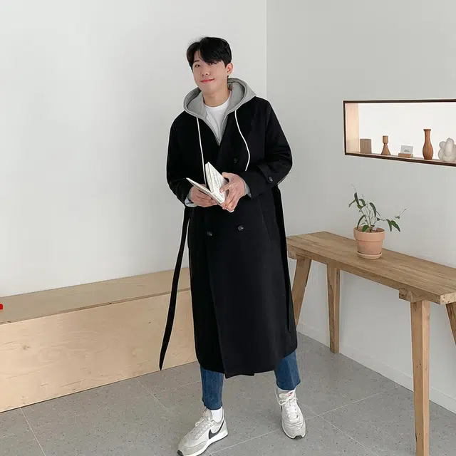 中长款百搭韩版潮流外套大衣 男女同款