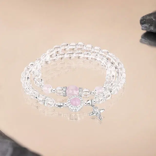 【做个富婆】 金六福吉祥 甜心小姐 粉晶新中式国风高级感精致百搭日常设计感温柔优雅复古爱情甜蜜招桃花转运珠#好运 水晶 手串 女款