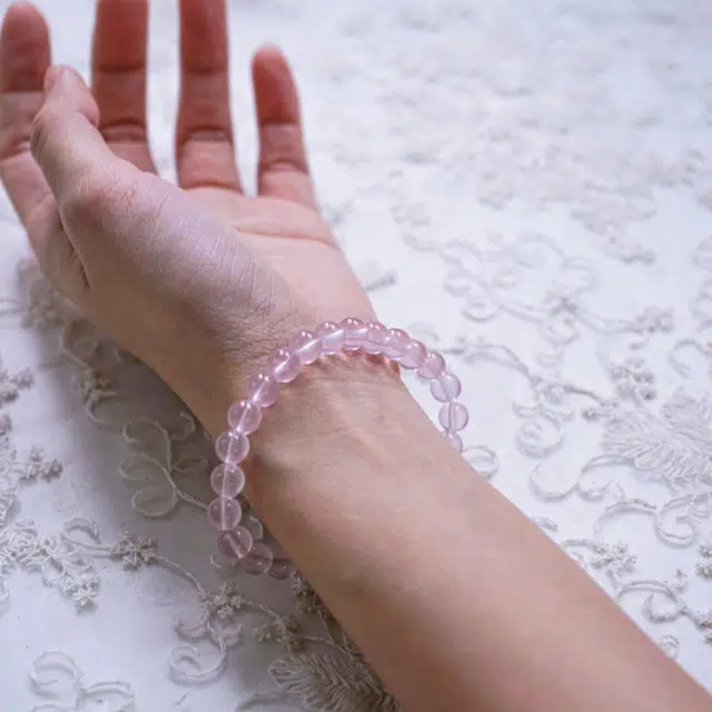 兰慕茵诺 轻奢高级感 马粉招桃花芙蓉石 浪漫约会必备 爱情桃花 #好运 水晶 手串 男女同款情侣款