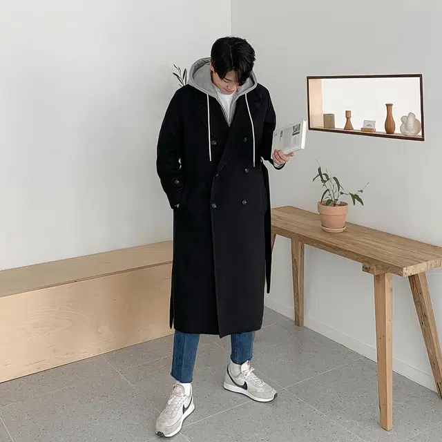 中长款百搭韩版潮流外套大衣 男女同款