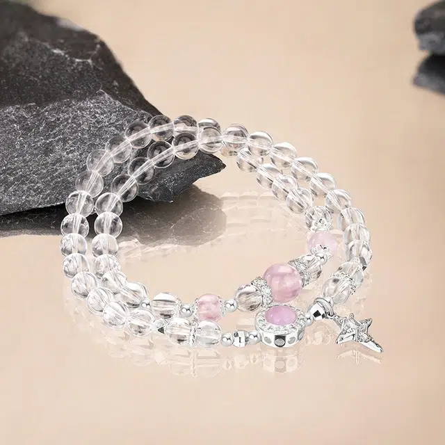 【做个富婆】 金六福吉祥 甜心小姐 粉晶新中式国风高级感精致百搭日常设计感温柔优雅复古爱情甜蜜招桃花转运珠#好运 水晶 手串 女款