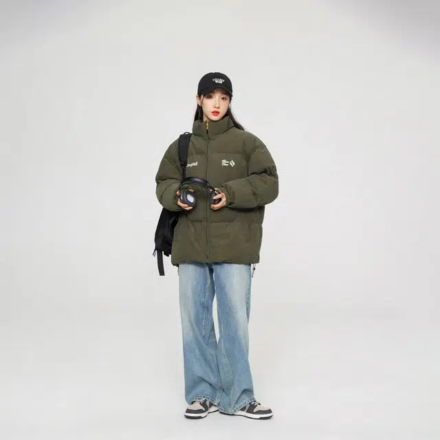 王者荣耀 马可波罗款 美式复古加绒加厚保暖面包服简约宽松休闲百搭舒适棉服 男女同款