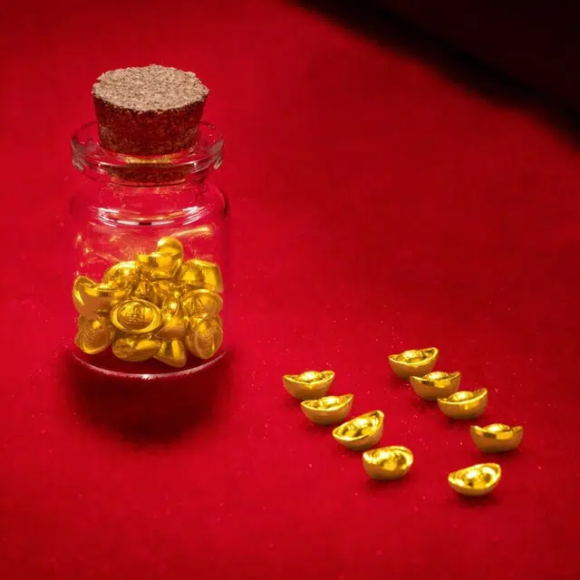 雅生珠宝 元宝造型个性设计 足金 投资类 金豆 男女同款情侣款