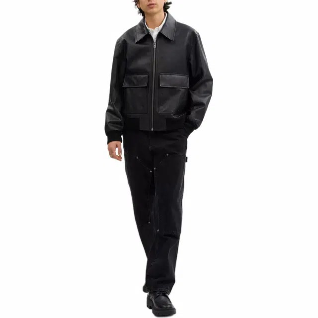 Coach FW24 Long Sleeve Leather Jacket Black