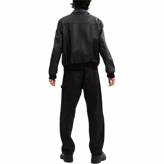 Coach FW24 Long Sleeve Leather Jacket Black