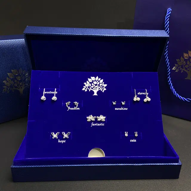 耳玺 一周不重样七对装小巧一星期高级感气质小众设计感通勤森系闺蜜时尚组合套装 铜 耳钉 女款