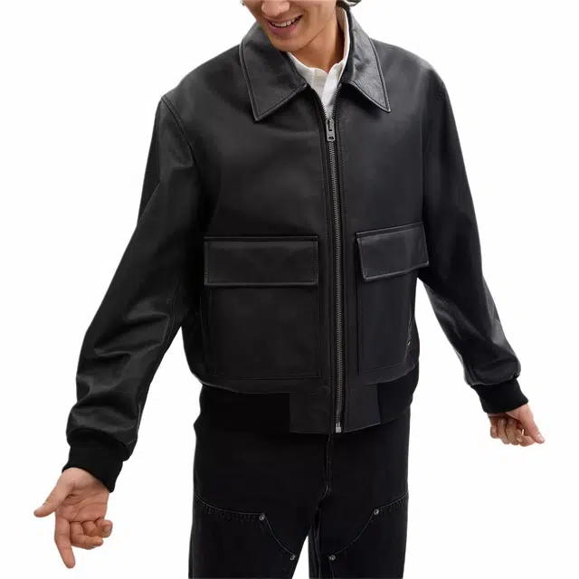 Coach FW24 Long Sleeve Leather Jacket Black