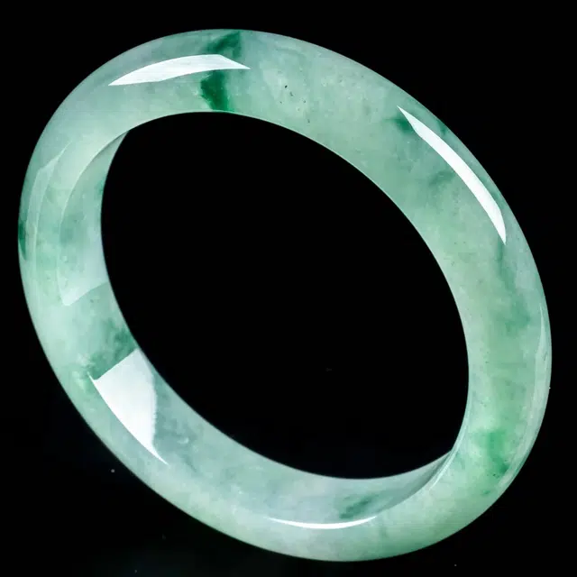 溥畔 浅绿飘花老坑正圈平安镯 精致优雅高级感 糯冰 翡翠手镯 女款