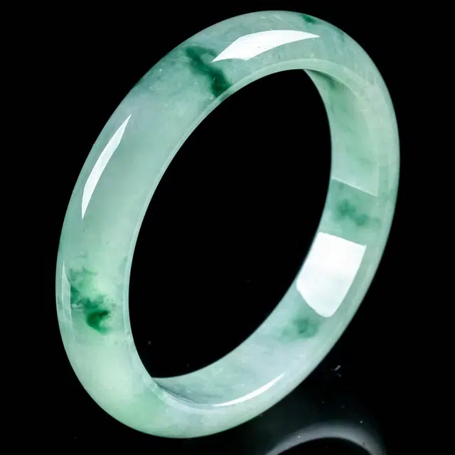 溥畔 浅绿飘花老坑正圈平安镯 精致优雅高级感 糯冰 翡翠手镯 女款