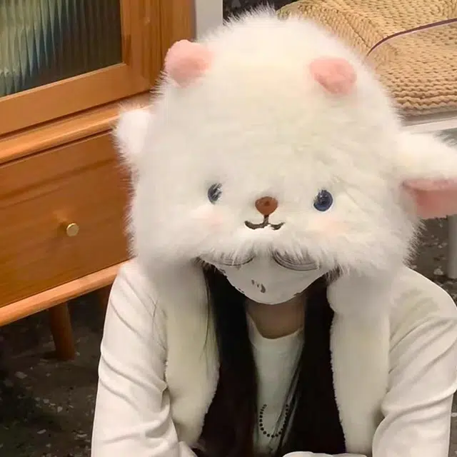 【耳朵会动】 雅鹿 可爱卡通小羊秋冬必备毛茸茸加绒加厚保暖捏捏护耳防寒帽 涤纶 绒线帽 男女同款情侣款 礼盒装