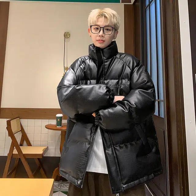 极限涡轮 美式鳄鱼纹钢印字母设计机能风赛车服棉服 男女同款 黑色