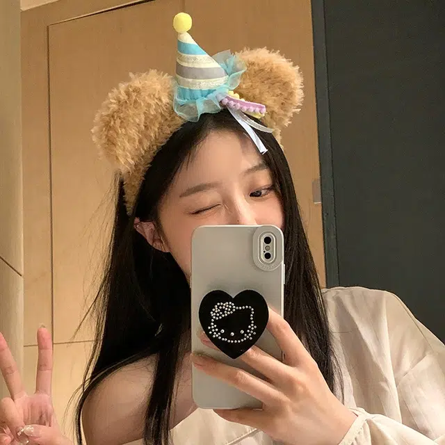 芒果饰品 可爱小熊洗脸 毛绒 发箍 女款