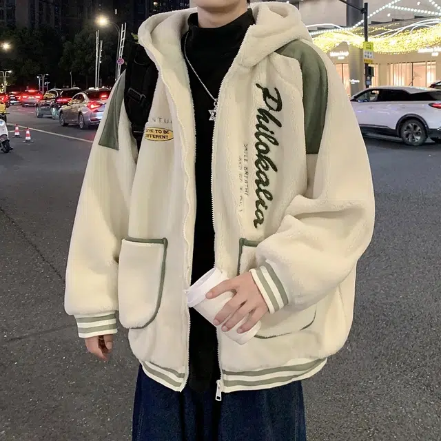 极限涡轮 美式高街风大码宽松毛绒加厚舒适保暖个性休闲百搭棉服 男女同款