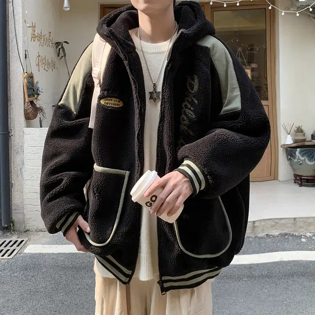 极限涡轮 美式高街风大码宽松毛绒加厚舒适保暖个性休闲百搭棉服 男女同款
