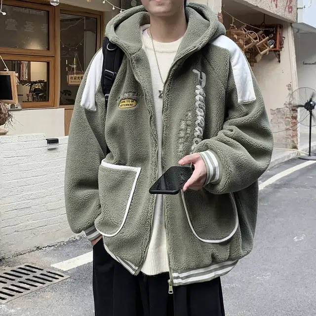 极限涡轮 美式高街风大码宽松毛绒加厚舒适保暖个性休闲百搭棉服 男女同款