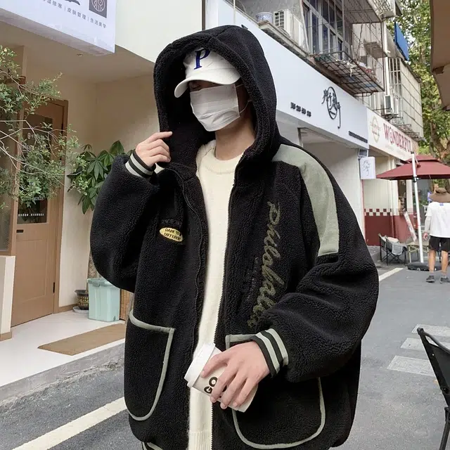 极限涡轮 美式高街风大码宽松毛绒加厚舒适保暖个性休闲百搭棉服 男女同款