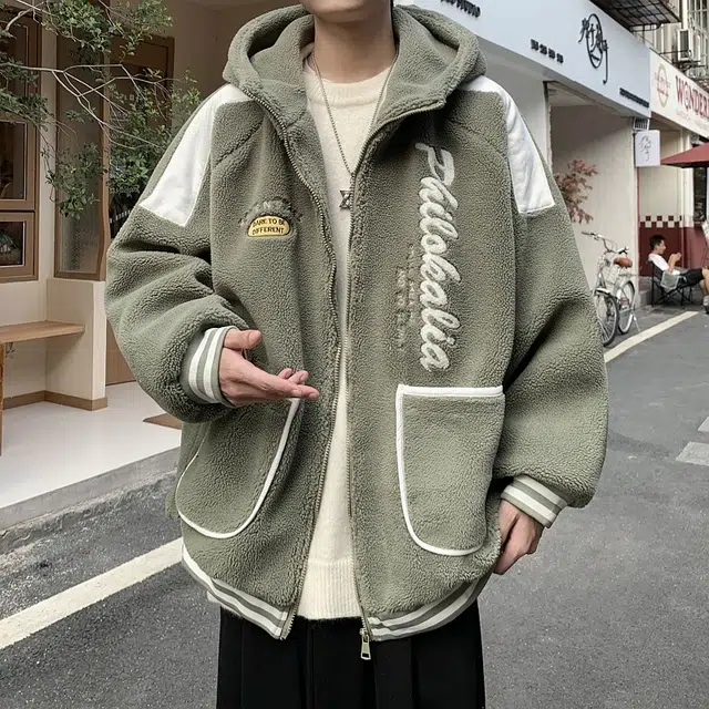 极限涡轮 美式高街风大码宽松毛绒加厚舒适保暖个性休闲百搭棉服 男女同款