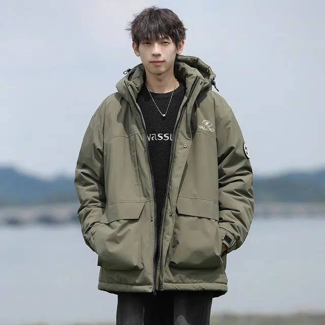 雅鹿 纯色连帽户外山系防水防风保暖锁温羊羔绒石墨烯内胆工装多口袋百搭宽松休闲夹克外套 男女同款