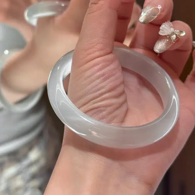 周百福 新中式国潮复古 汉服圆条美人镯 一步一响古风精致素雅气质 白月光叮当镯子 猫眼石 手镯 男女同款情侣款