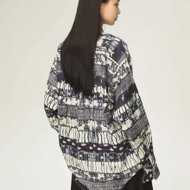 火奴鲁鲁壁画主题长袖衬衫 男女同款 檀香山蓝