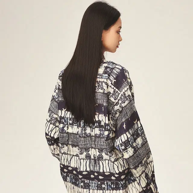 火奴鲁鲁壁画主题长袖衬衫 男女同款 檀香山蓝