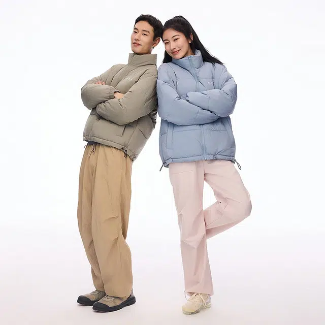 美特斯邦威 简洁立领加厚抗寒棉服 男女同款