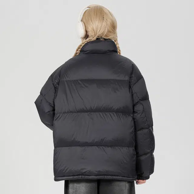 鸭鸭 舒适时尚百搭长袖羽绒服 男女同款 黑色