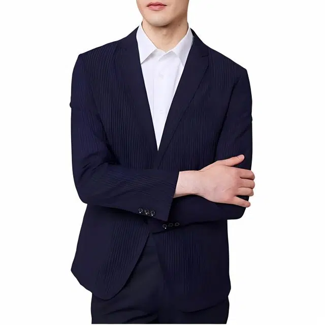 佛朗尼·齐拉 纯色商务通勤百搭西装 男款 藏青色