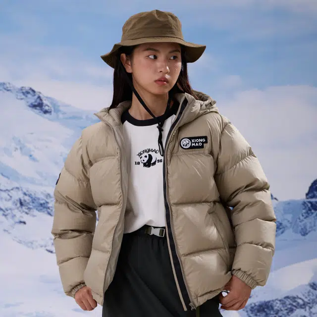 熊猫 户外保暖防水抗寒加厚羽绒服 男女同款