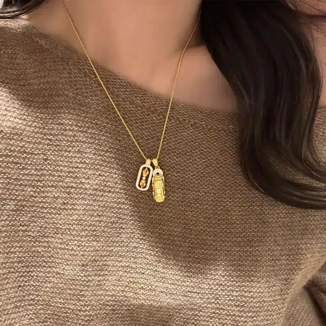 尚银福 貔貅金刚杵 新中式国风吞金兽水逆退散财源广进转运锁骨链 好运 合金 项链 女款