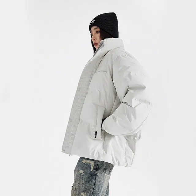 【dme】 时尚纯色立领百搭羽绒服 男女同款