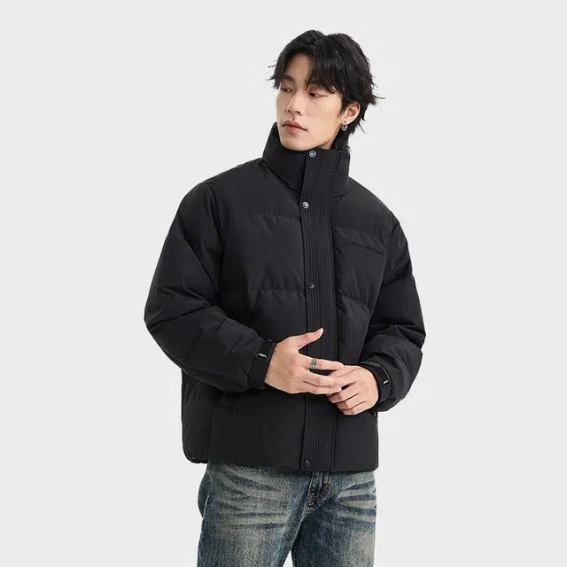 【dme】 时尚纯色立领百搭羽绒服 男女同款