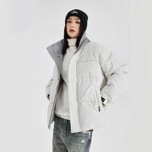 【dme】 时尚纯色立领百搭羽绒服 男女同款