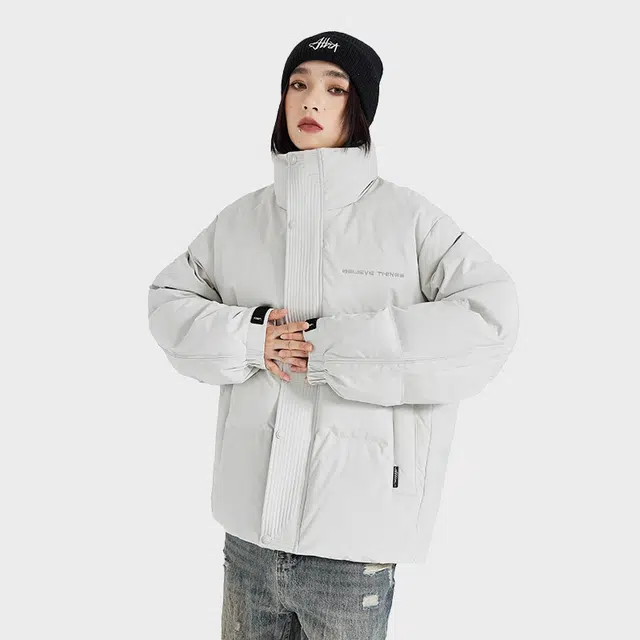 【dme】 时尚纯色立领百搭羽绒服 男女同款