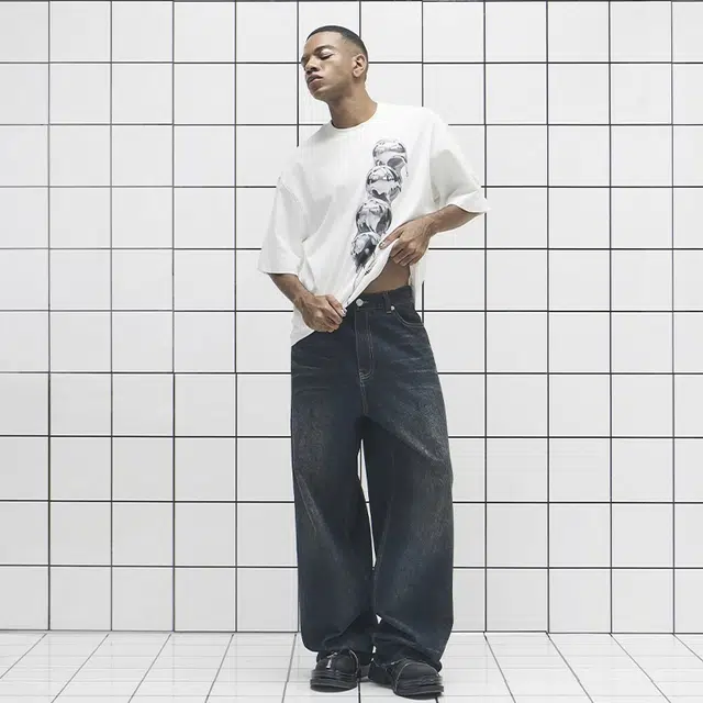 455EMBLE x ALEUNG Letter Print Crewneck T-Shirt White