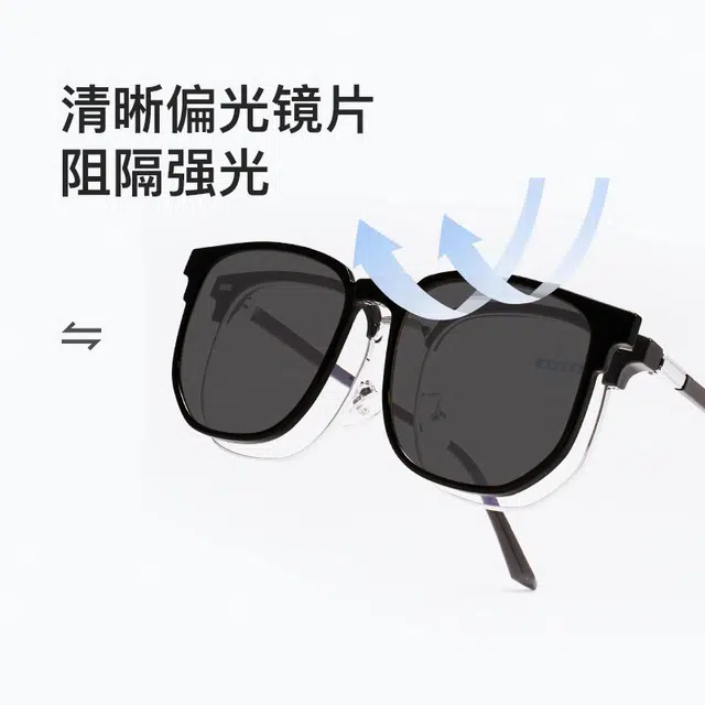 【可配度数】 匠达人 磁吸套镜一镜多用可拆卸二合一开车偏光防蓝光修容显瘦可配近视 光学镜架 男女同款情侣款