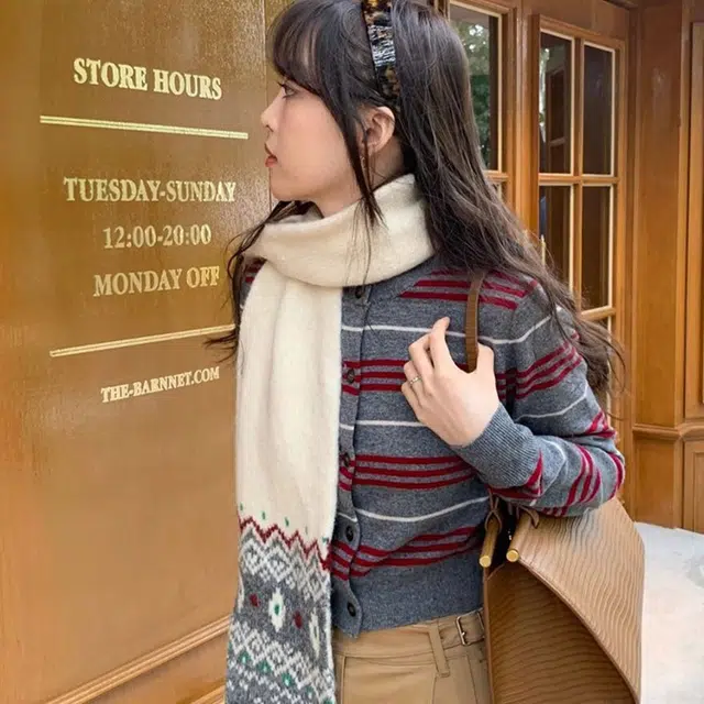 心水好物 韩系秋冬保暖防寒两件套针 涤纶 绒线围巾 男女同款情侣款