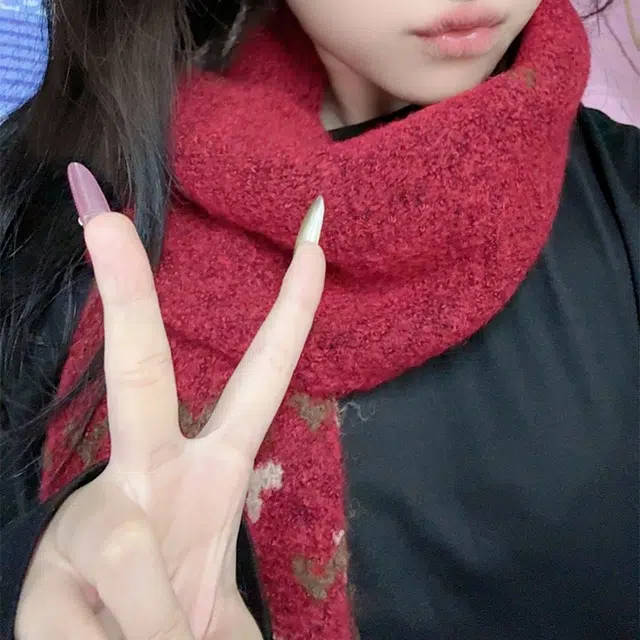 心水好物 韩版细窄长款针织保暖护颈 羊毛 绒线围巾 男女同款情侣款