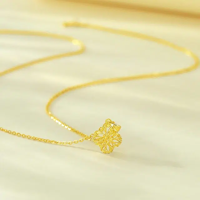 【健康时尚】 爱迪尔 花丝四叶草亮晶晶国潮小众气质轻奢高级感 足金 一口价 项链 女款