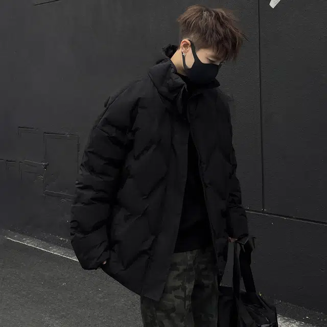 玉儿恋 高级感慵懒风加厚菱格立领保暖外套不跑棉不臃肿温暖舒适痞帅棉服 男女同款