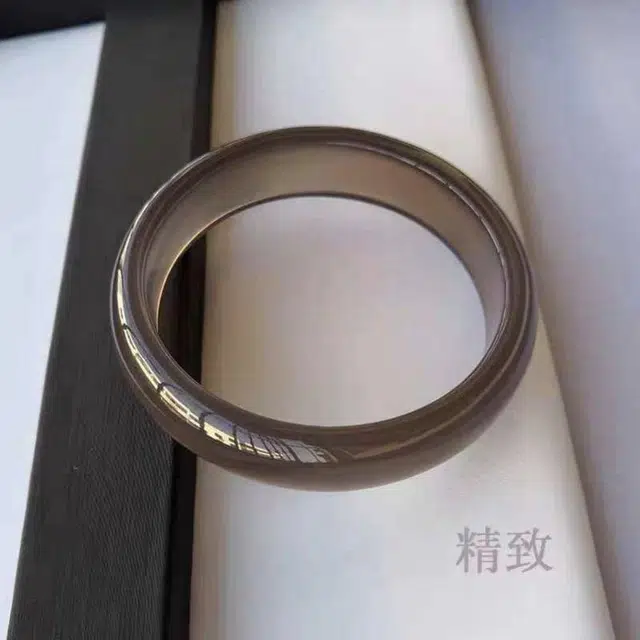 赐帛 烟雨江南 烟灰色国潮简约时尚精致清冷感优雅 玉髓 玉石手镯 男女同款情侣款
