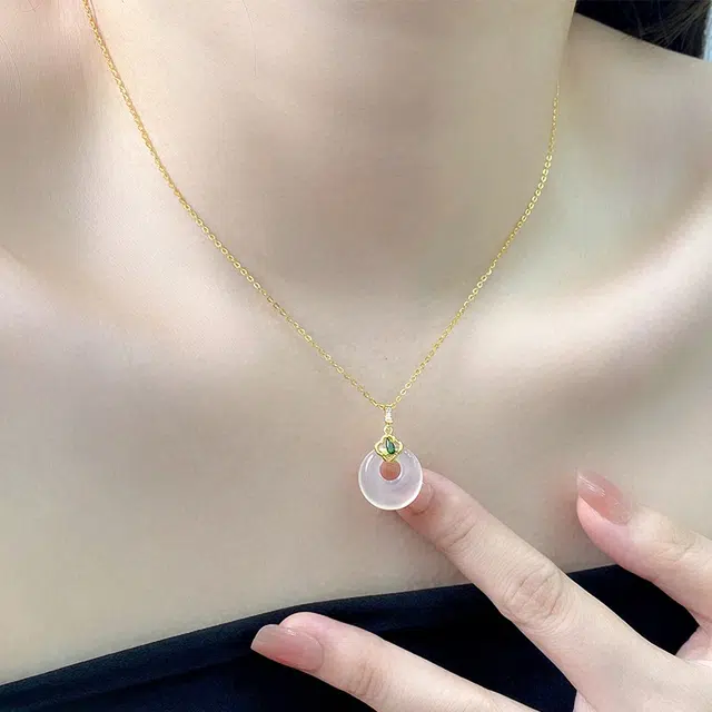九龙古 竹节套链新中式节节高升新中式国风精致优雅简约大气高级感百搭锁骨链 玉髓 项链 女款