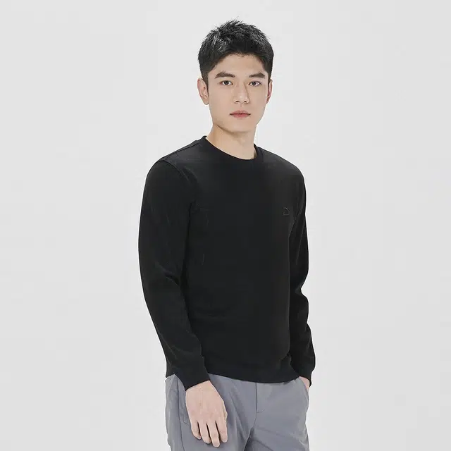 利郎 肌理提花刺绣圆领打底衫商务休闲质感百搭卫衣 男款