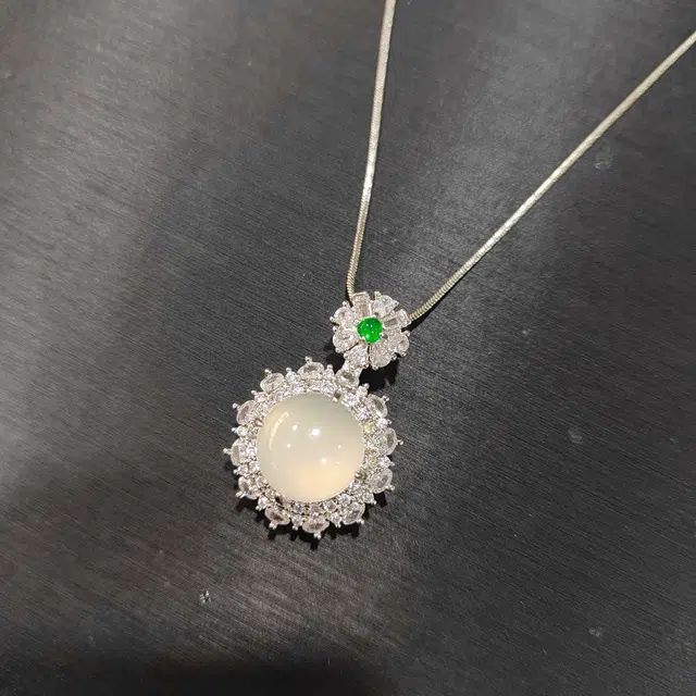 赐帛 新中式白月光轻奢国潮复古风冰种玉髓设计师高级感时尚简约精致小众清冷感 玉髓 玉石项链 女款
